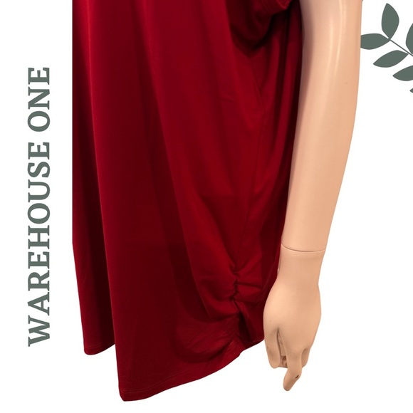 ποΈ3/$40 Flowy, and Fabulous! Warehouse One Jersey Knit Sleeveless Top Red 3X - Picture 4 of 5